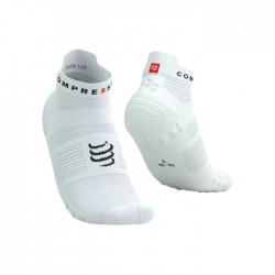 Calcetines COMPRESSPORT Pro Racing Socks V4.0 Run Low Blanco negro