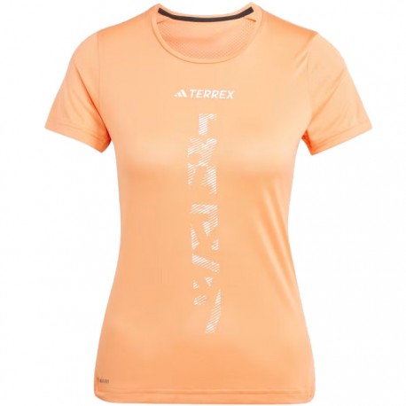 Camiseta Terrex Agravic Trail Mujer Naranja