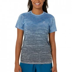 Camiseta Asics Seamless Mujer Azul Gris