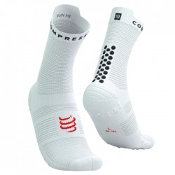 Calcetines COMPRESSPORT Pro Racing Socks V4.0 Run High Blanco Negro